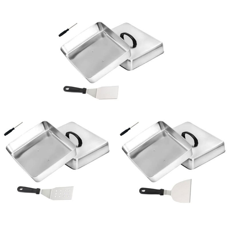 Camping Cooking Flat Top - ฝาครอบทำอาหารทรงสี่เหลี่ยม 547F สำหรับอาหารบนแบนพร้อมที่จับด้านบน โครงสร้างโลหะ และการละลายใช้สำหรับทำอาหารที่บ้านและในแคมป์