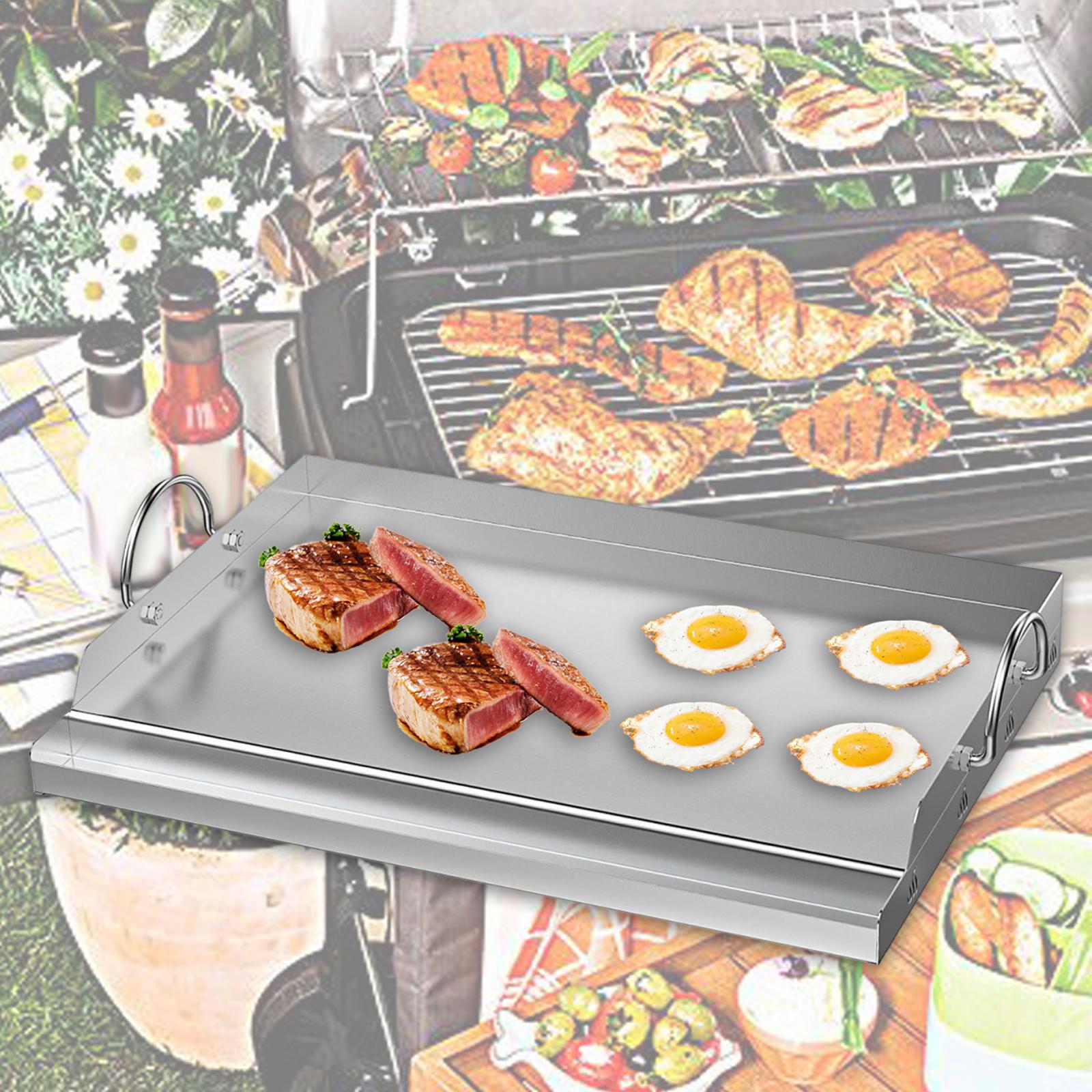 Camping Cooking Flat Top - สแตนเลสทําอาหาร Griddle BBQ เครื่องมือย่างเครื่องครัวแบนด้านบนแผ่นแทรกสําหรับงานปาร์ตี้ Camping Grills