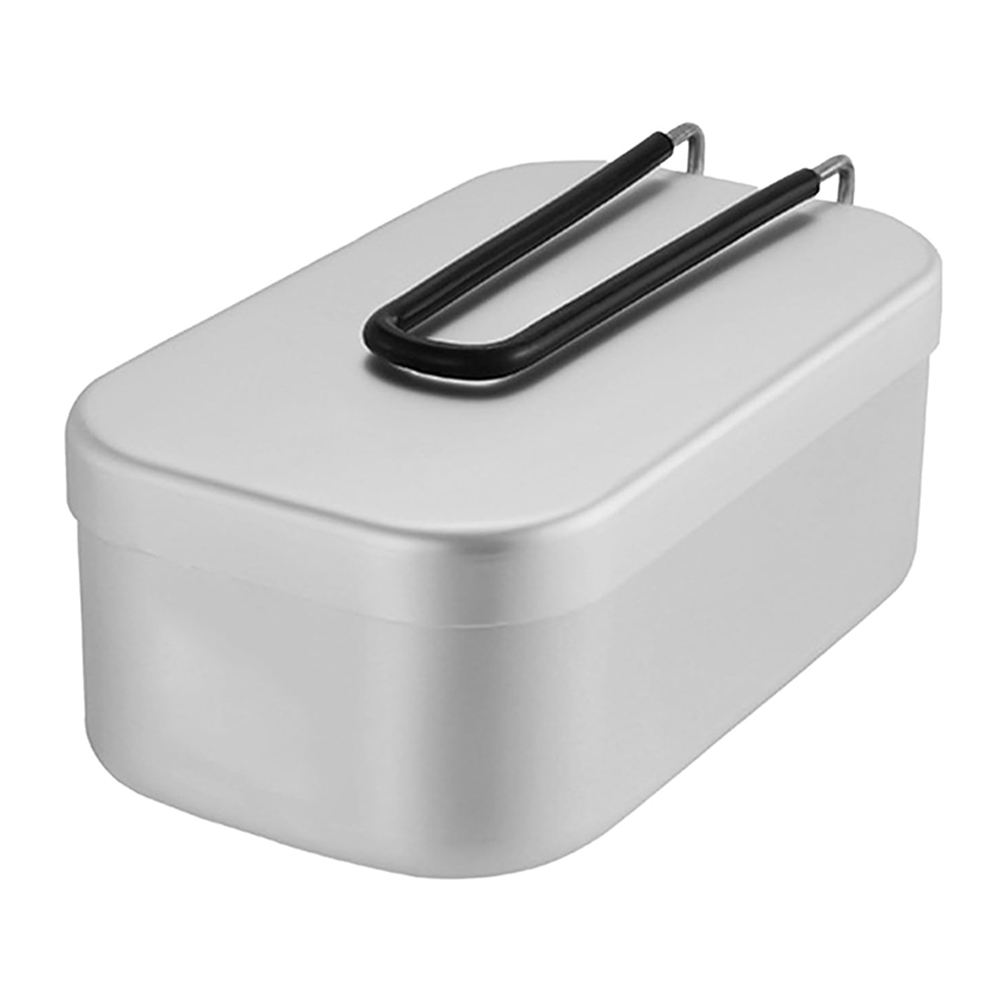 Camping Hiking Cooking - 800ML อลูมิเนียมกล่องอาหารกลางวันกลางแจ้ง Camping เครื่องครัวบนโต๊ะอาหารพับจับกล่องปิคนิคทําอาหารกล่อง Bento สําหรับเดินป่า