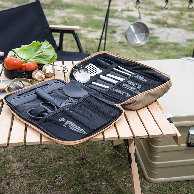 ชุดเครื่องครัวแคมป์ปิ้ง 8 ชิ้น - Camping Cooking Organizer บทวิจารณ์และราคา