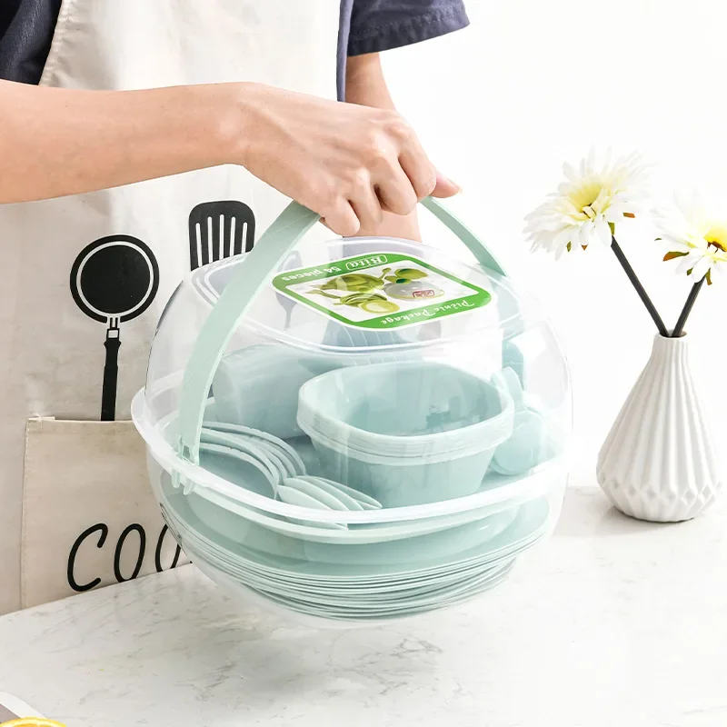 ชุดภาชนะพลาสติกแบบพกพาสำหรับใช - Camping Cooking Dining Set บทวิจารณ์และราคา
