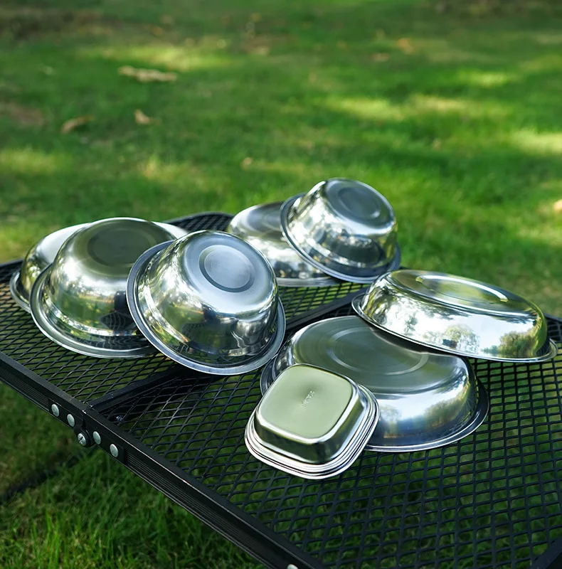 ชุดจานชามสำหรับตั้งแคมป์แบบพกพ - Camping Cooking Dining Set บทวิจารณ์และราคา