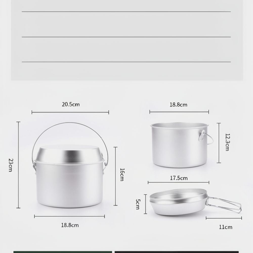 ชุดเครื่องครัวอะลูมิเนียมสำหรั - Camping Cooking Dining Set บทวิจารณ์และราคา