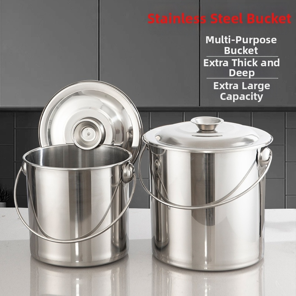 /ถังน้ำมีฝาปิด ทำจากสแตนเลส /  - Camping Cooking Container บทวิจารณ์และราคา